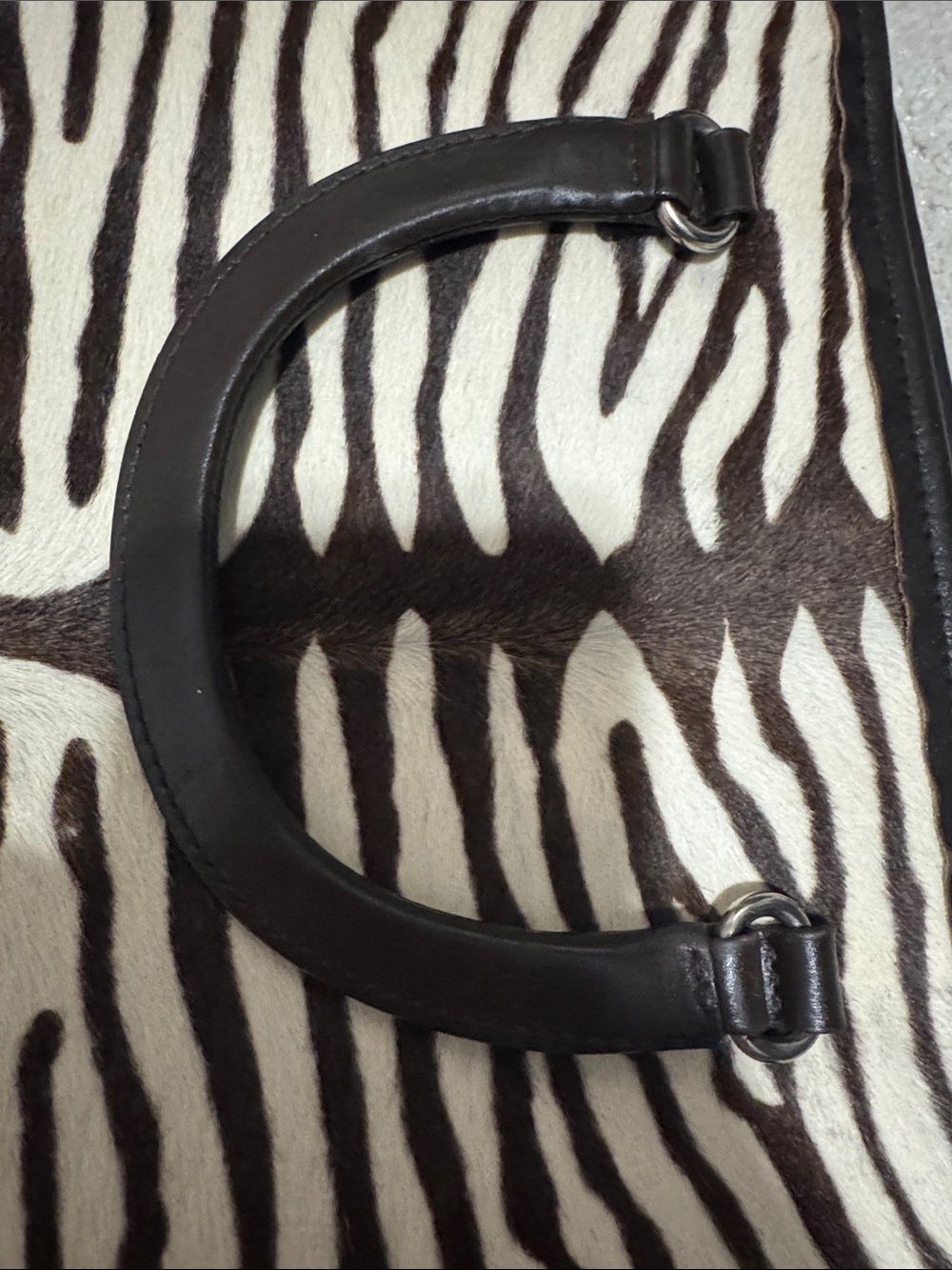 Rare vintage Prada Zebra Print pony hair Top-Handle bag - Picture 14 of 16